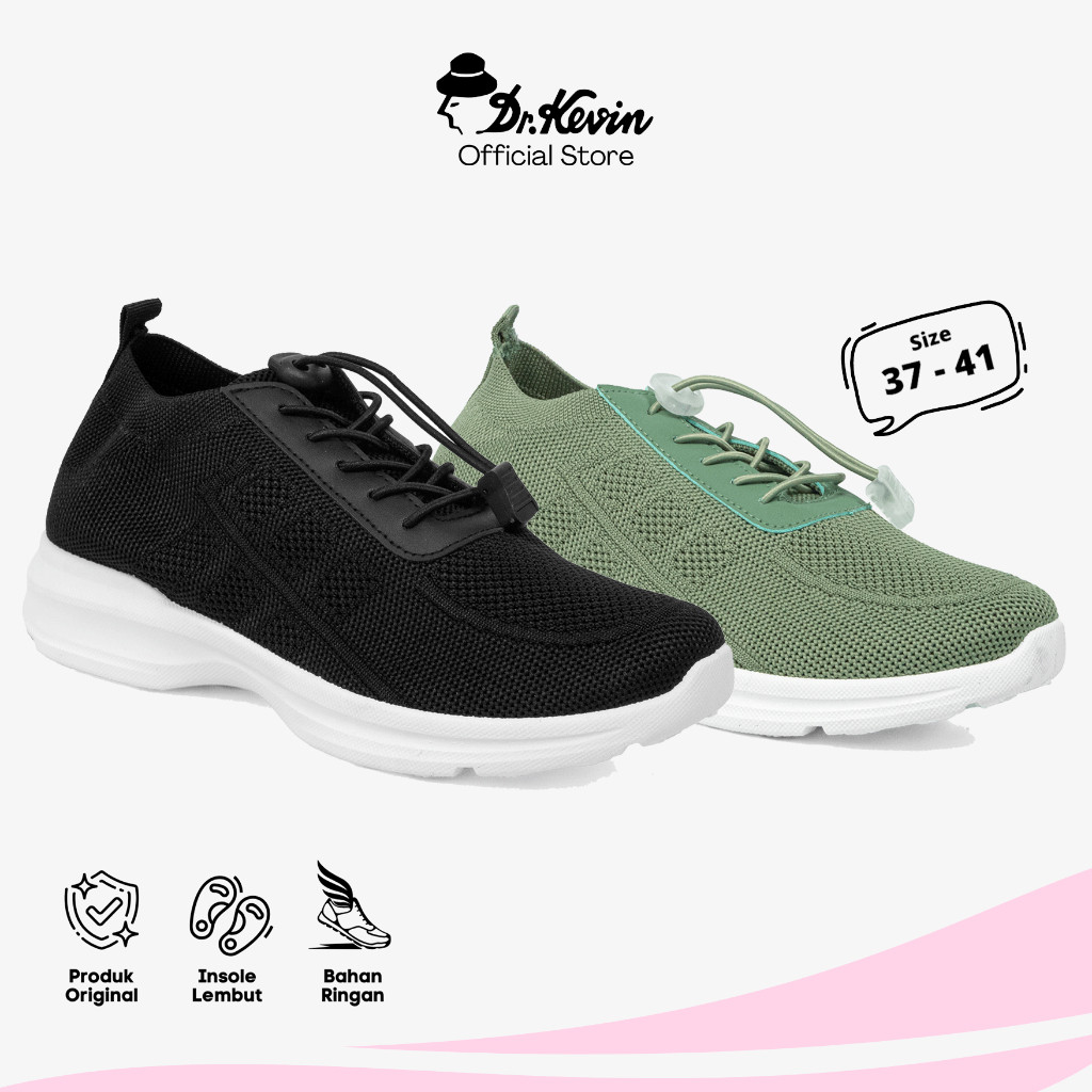 Dr. Kevin Sepatu Olahraga Sport Wanita Sneakers Rajut Bertali 589-074