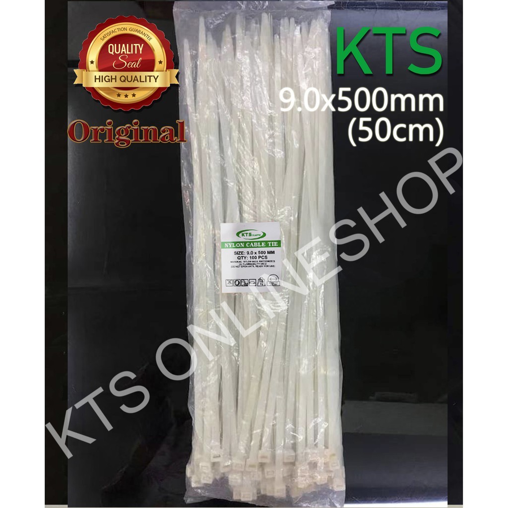 

Kabel Ties 9.0x500mm Warna Putih/Hitam 1Pack Isi 100Pcs