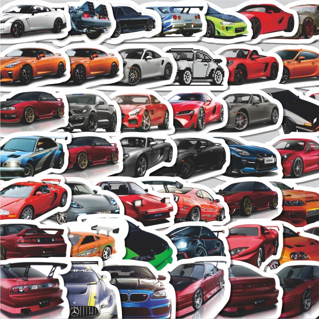 

Stiker Cutting Pack Sticker Mobil Racing JDM Jepang Isi 100Pcs Series Aesthetic Lucu Keren Untuk Koper Bahan Vynil