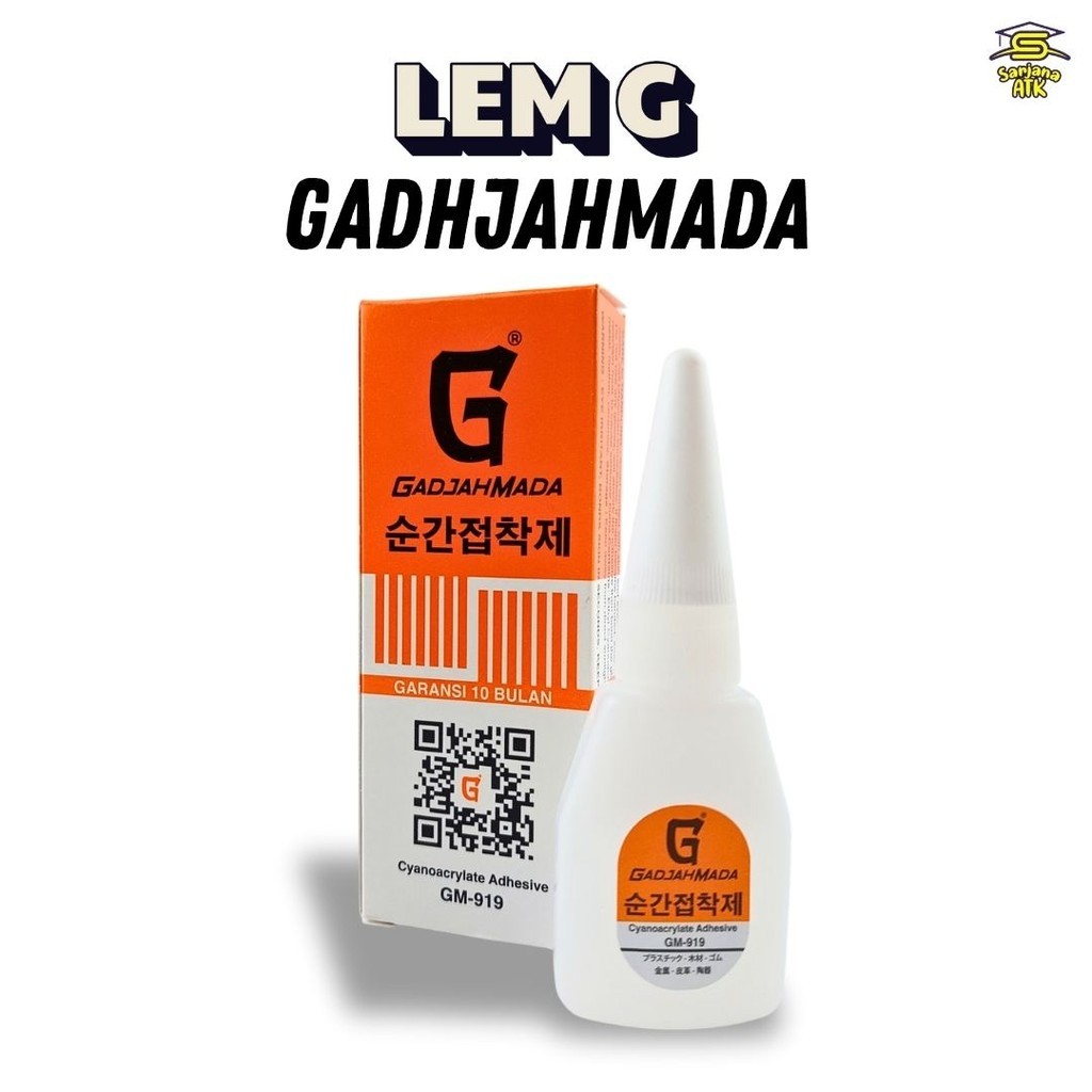 

Lem G GadjahMada GM-919 Lem Super Kuat Cyanoacrylate Adhesive