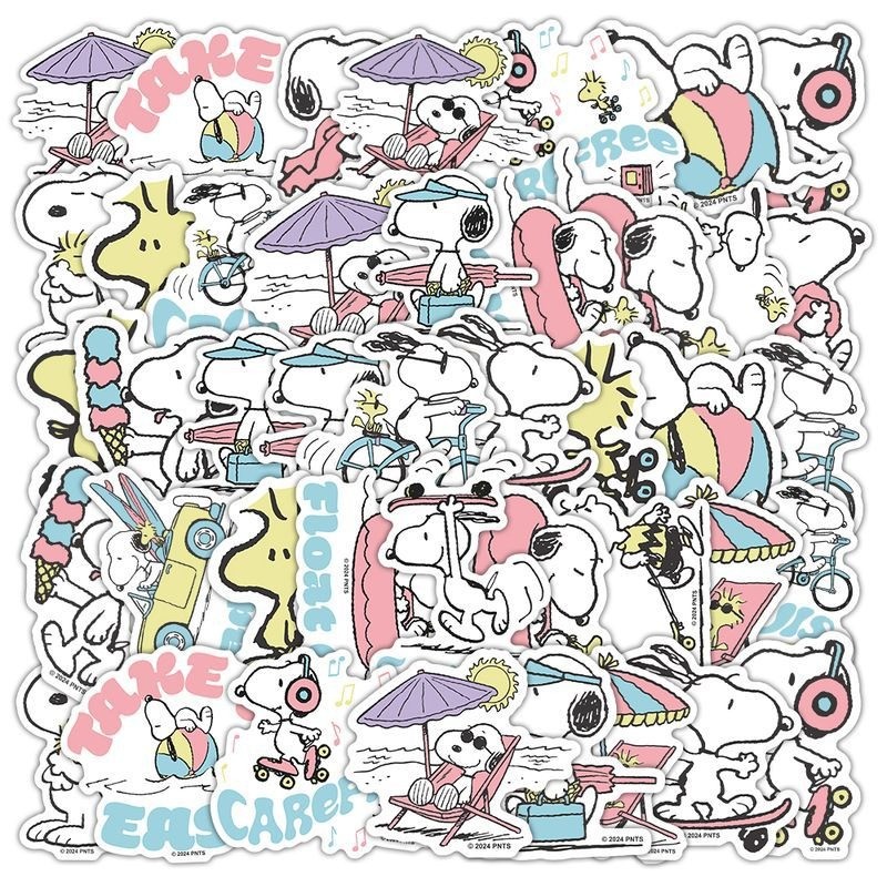 

50pcs Cartoon Snoopy Doodle Suitcase Notebook Helmet Water Cup Table Children's Creative Decorative Waterproof Stickers