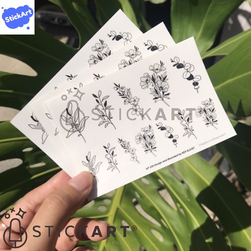 

[STICKART] stiker transparan untuk dekorasi jurnal/ aesthetic sticker set KP105 BAHAN DAN KWALITAS PREMIUM