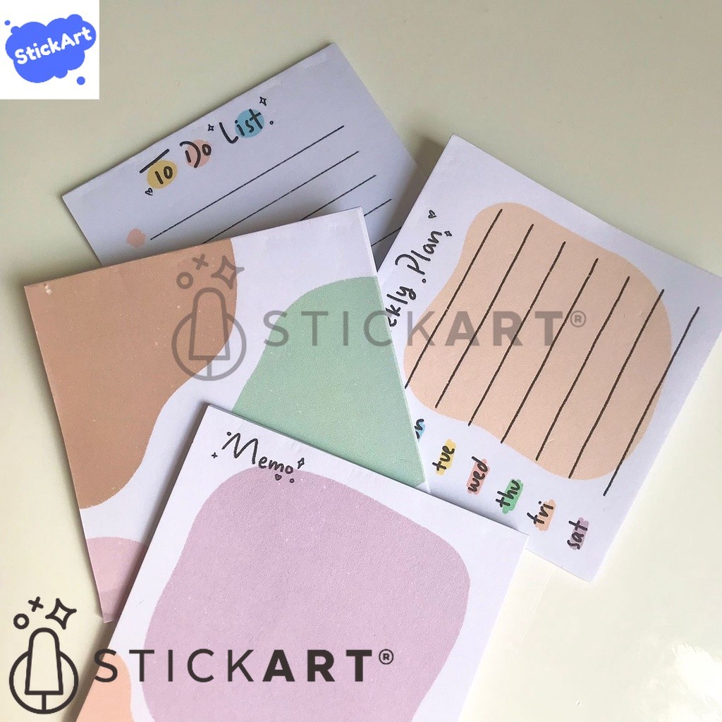 

[STICKART[ memopad warna pastel lucu untuk dekorasi jurnal/ journal deco 03 BAHAN DAN KWALITAS PREMIUM