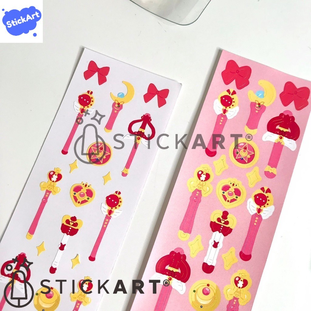 

[STICKART] Sailor moon magic wand sticker sheet/ stiker photocard kpop deco/stiker dekorasi jurnal BAHAN DAN KWALITAS PREMIUM