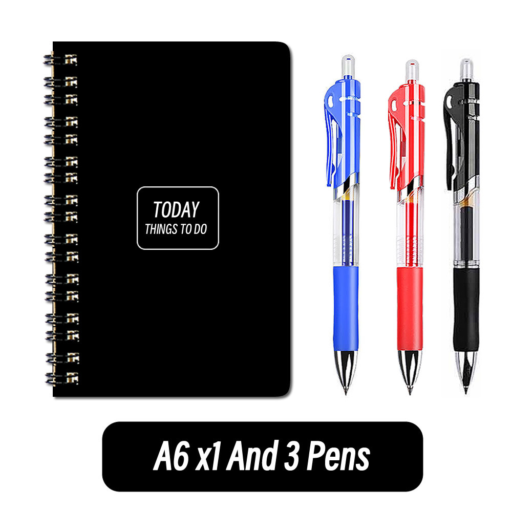 

LOLEDE A6 A7 Coil Mini Notebooks Gel Pen To Do List University Notepad Sketchbook Diary Travelers Planner Binder Office Journal