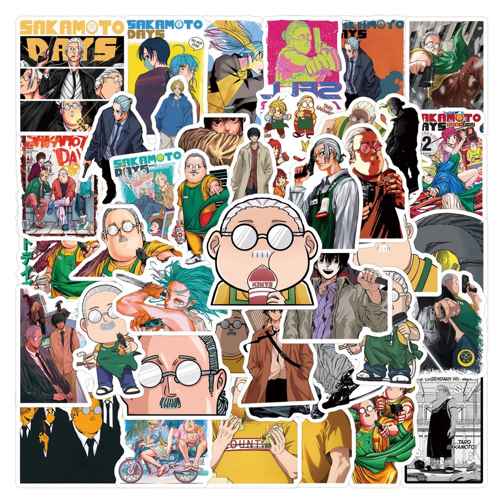 

55Pcs Anime Sakamoto Days Stickers DIY Stickers Scrapbooking Phone Luggage Skateboard Waterproof Decals
