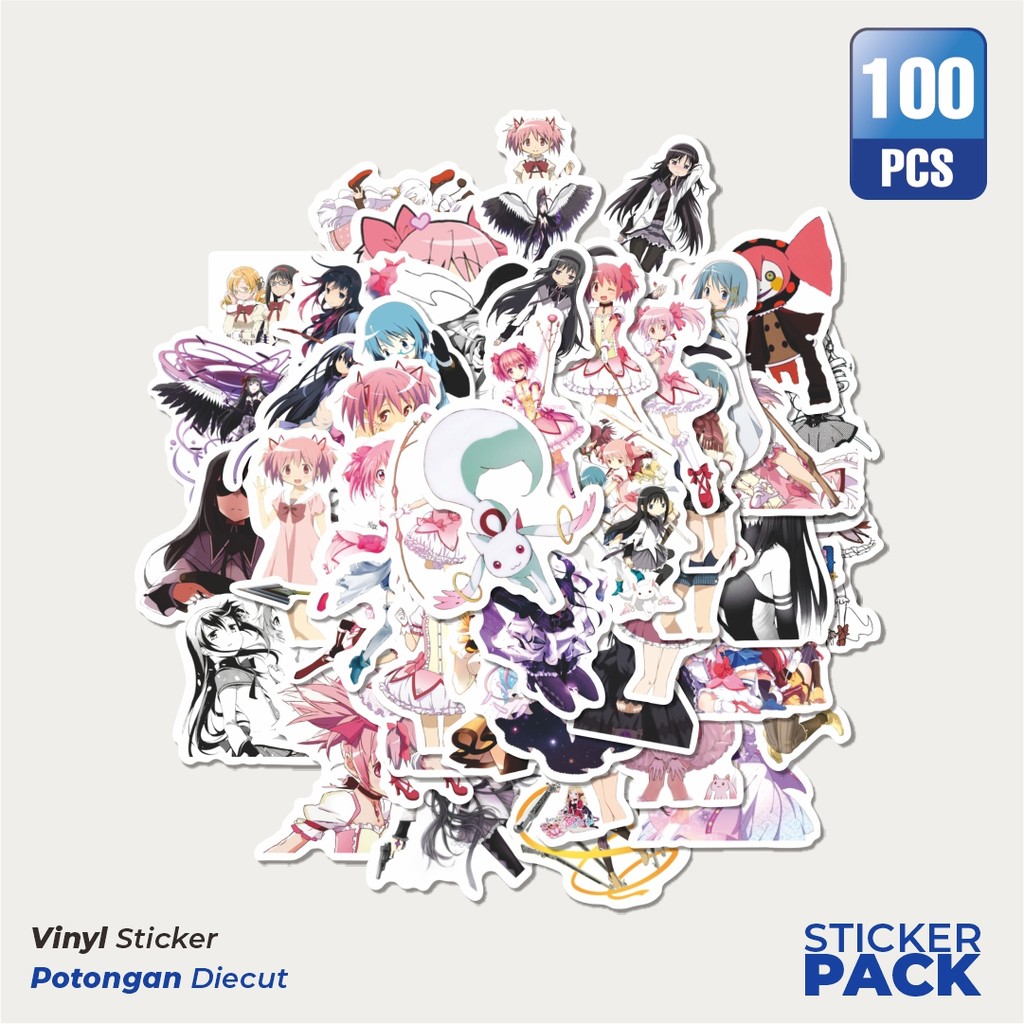 

Stiker Vinyl Sticker Anime Magica Madoka Sticker Waterproof Aesthetic- Untuk Laptop, Motor, dan Helm - Paper Stationery Pack