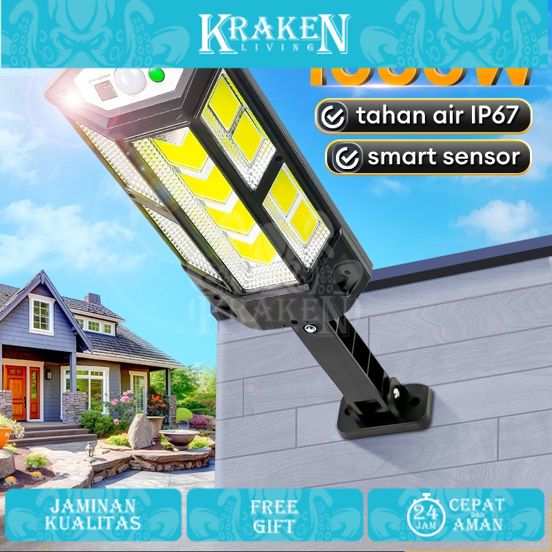 Lampu Tenaga Surya LED Solar Light 1000W Outdoor Sensor Gerak Waterproof Surya Lampu Sorot Waterproo