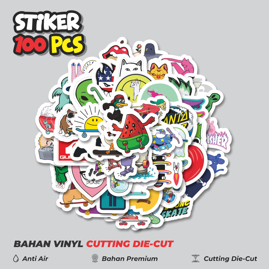 

Terbaru! 50 pcs Stiker Skateboard Dekorasi Lucu Kreatif untuk Notebook, Skateboard, HP