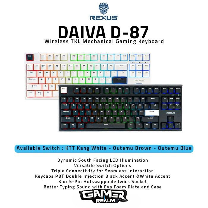 Rexus Daiva D87 TKL Wireless Gaming Keyboard