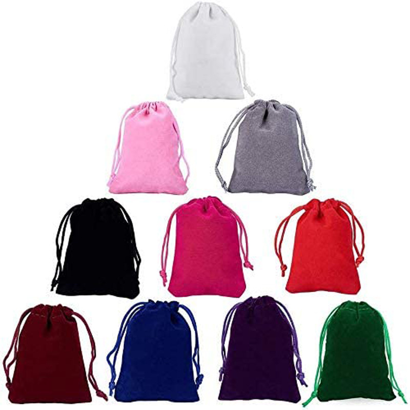 

10PCS Mixed Drawstrings Velvet Bags Cloth Jewelry Velvet Pouches Candy Gift Bags For Party Wedding Favor Storage Bag