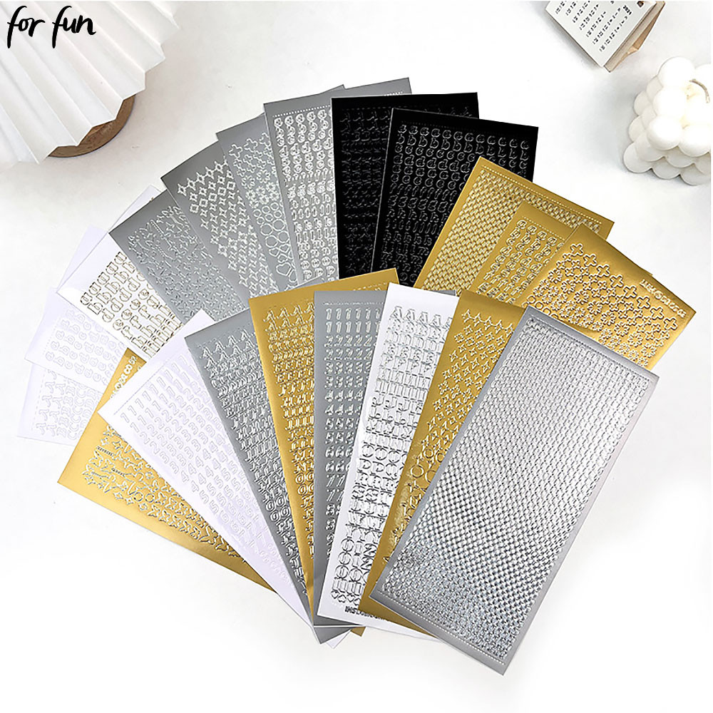 

For Fun Numeric Letters Symbols Gold Silver Decor Stickers Alphabet Resin Filler For DIY Silicone Mold Craft Making Fillings
