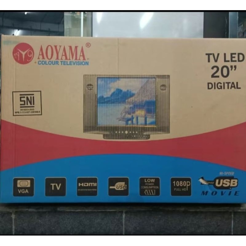 TV SEMI TABUNG AOYAMA 20 INCH SUDAH DIGITAL.