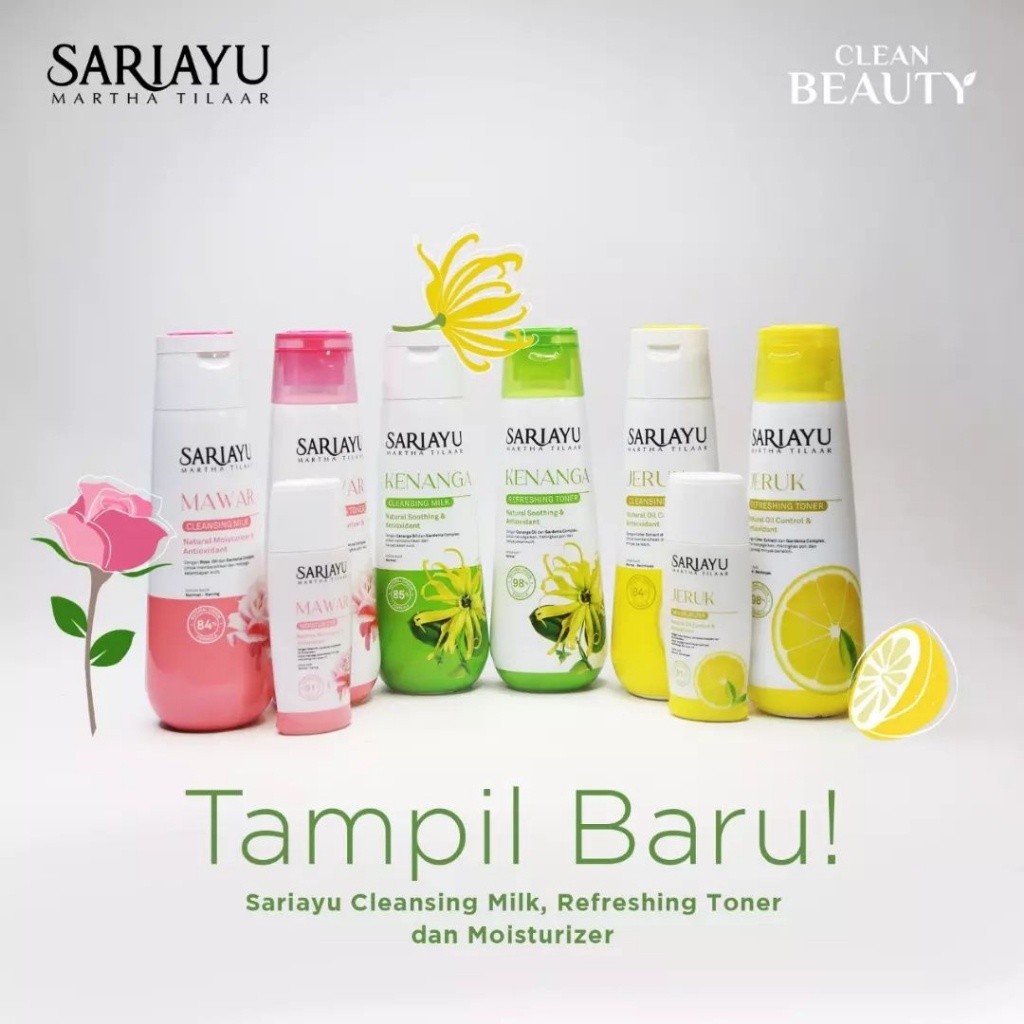 Sariayu Milk Cleanser Toner Moisturizer | Jeruk | Mawar | Kenanga - Pembersih Pelembab Wajah Sari Ay