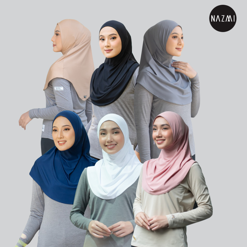 NAZMI - Alika Hijab | Active wear Hijab Instant Jersey Olahraga
