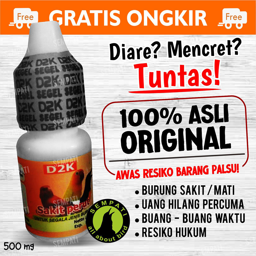 SEMPATI SAKIT PERUT D2K OBAT BURUNG SAKIT GANGGUAN PENCERNAAN KOLERA LESU SESAK NAFAS