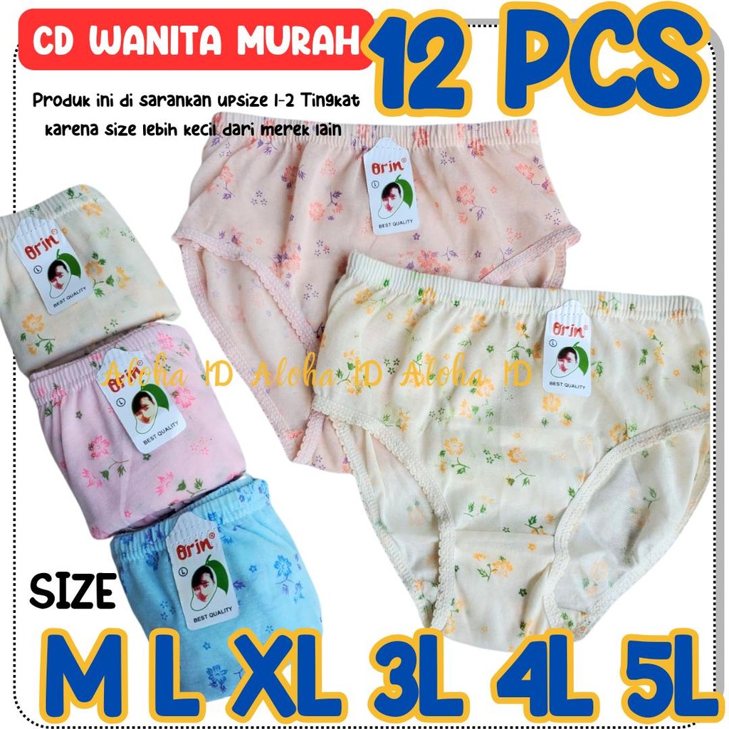 6 - 12 Pcs Orin - Celana Dalam Wanita Dewasa Remaja - CD Wanita Murah Orin Motif Bunga GG Set CD Ana