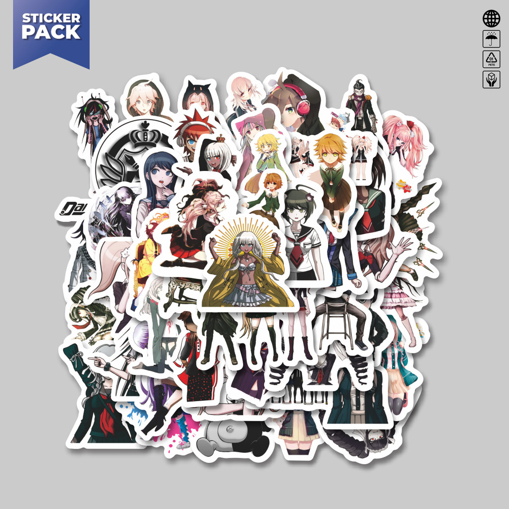 

[100PCS]Stiker Pack Stiker Anime Game Danganronpa Aesthetic Vinyl Anti Air Dekorasi Sticker Laptop Buku Journal Koper Helm Casing HP Gitar Helm Skateboard