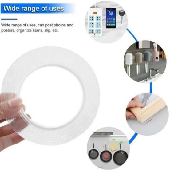 

Isolasi Nano Transparan Kuat Tanpa Bekas Double Tape Gel Perekat Ajaib Multifungsi Dinding Meja Lantai
