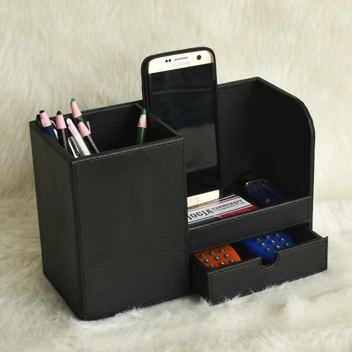 

Pen Holder Tempat Pena & Alat Tulis Kantor - Desktop Stationery Meja Rak - BLACK