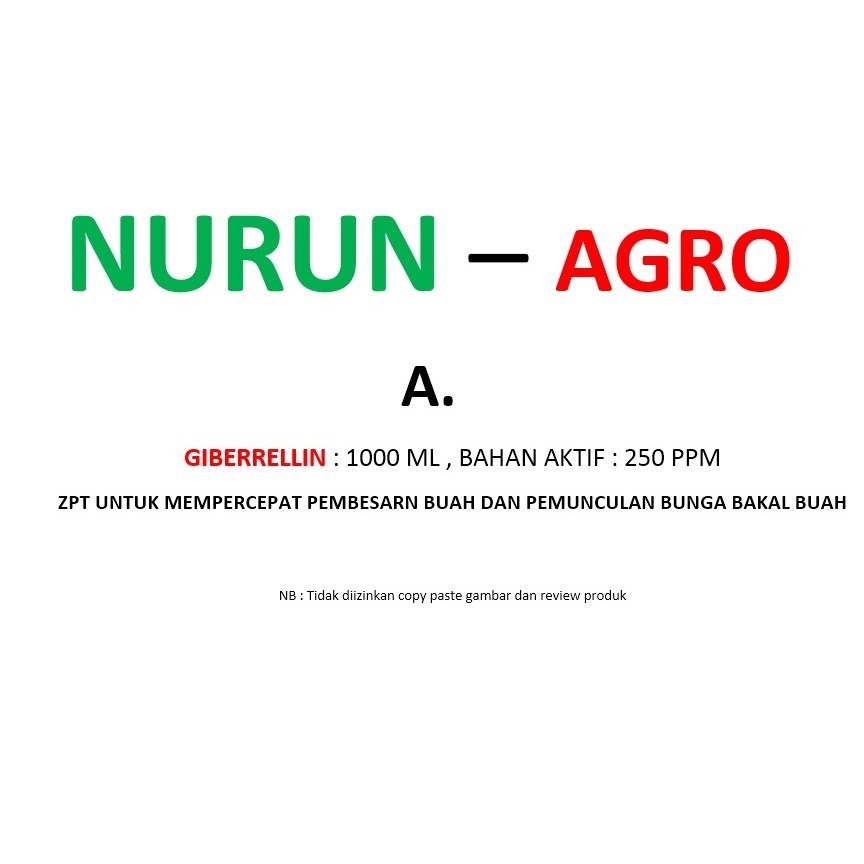 hormon tanaman zpt giberelin 1000ppm untuk bunga dan buah 1000ml Co