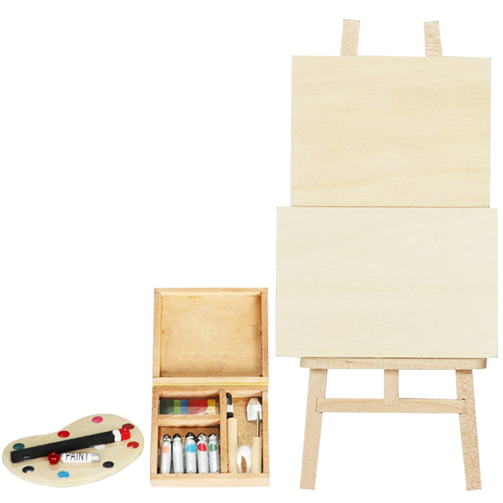 

Make It Mini Simulated Wooden Easel Things Decorate Miniature House Kit Child Miniatures Furniture