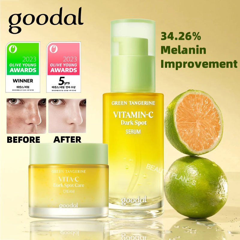 Goodal Green Tangerine Vita C Dark Spot Care Cream 50ml/Goodal Vitamin C Serum 40ml GOODAL Green Tan