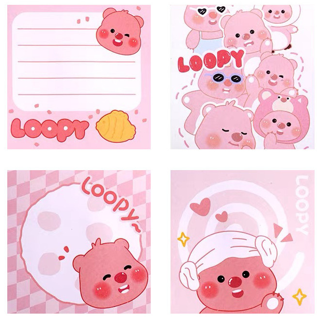 

Sticky Notes Loopy Pink Sticky Note Aesthetic Korea Memo Memopad Catatan Motif Lucu Notepad Alat Tulis Peralatan Sekolah For Student Back To School Office Stationery