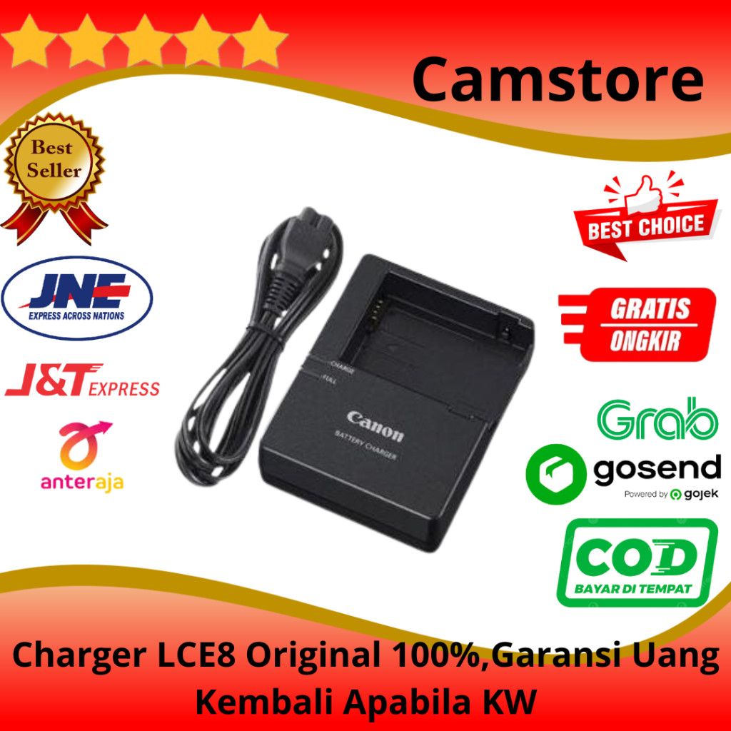 Charger CANON Original 100% LC-E8 LCE8 Untuk Baterai LP-E8 LPE8 (Eos 550D/Eos 600D/650D/700D)CO