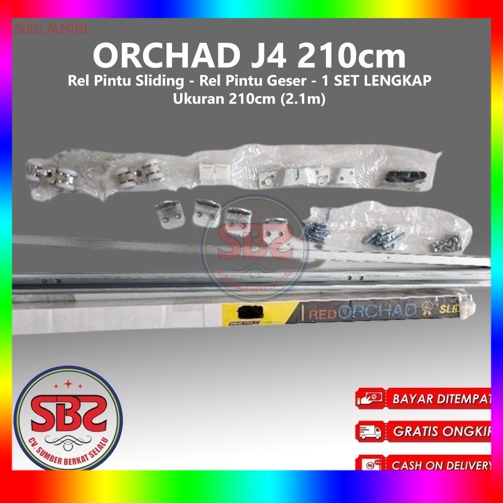 REL SLIDING J4 ORCHAD - Rel Pintu Dorong - Sliding Rail Galvanis - Sliding Track - Rel Pintu 2.1m