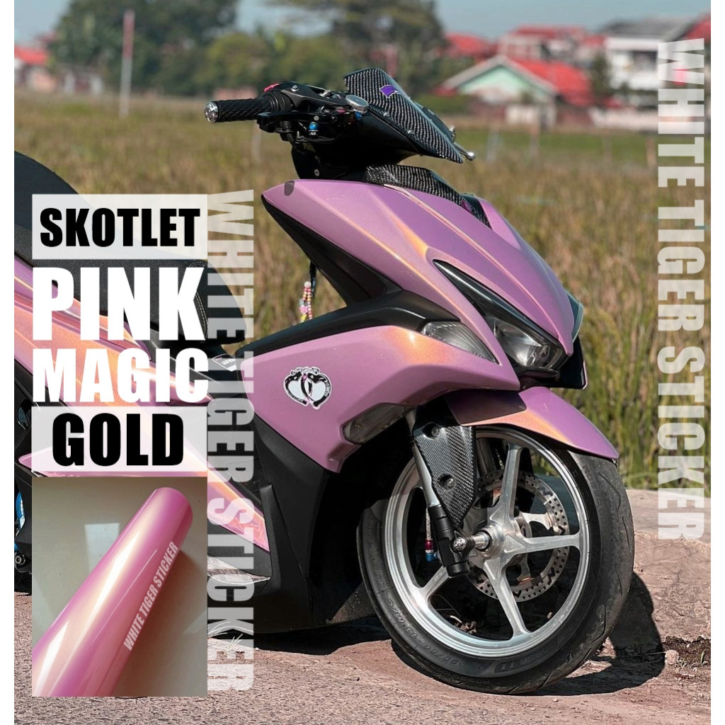 Skotlet Stiker Motor Pink Lembayung SKOTLET PINK LEMBAYUNG Gold Skotlet Pink Lembayung Gold