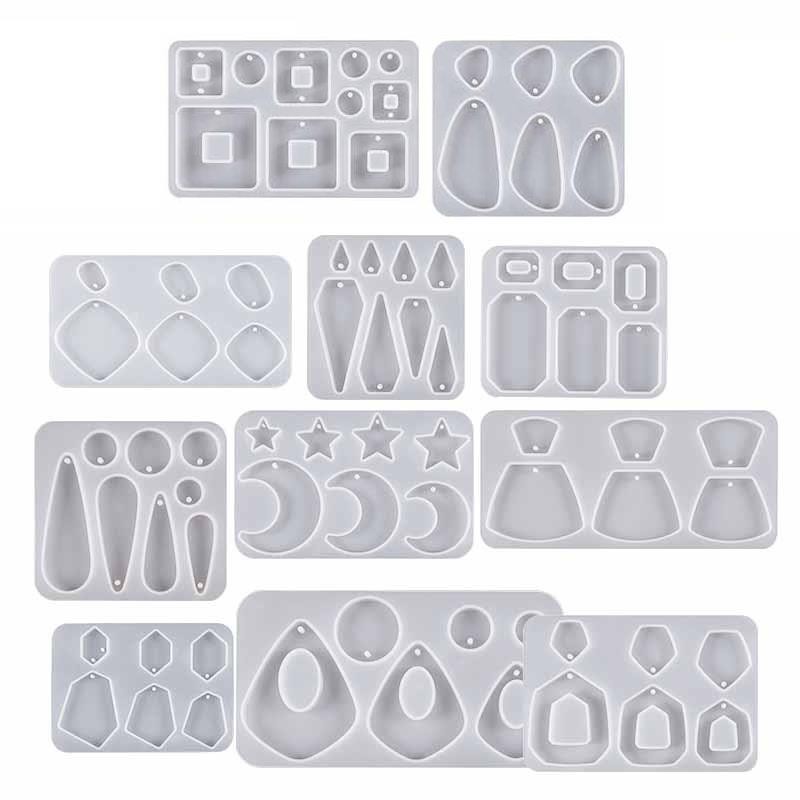 

Handmade Multiple Shape Earring Pendants Epoxy Resin Mold DIY Geometry Shape Silicone Mold For Jewelry Making Keychain Pendants