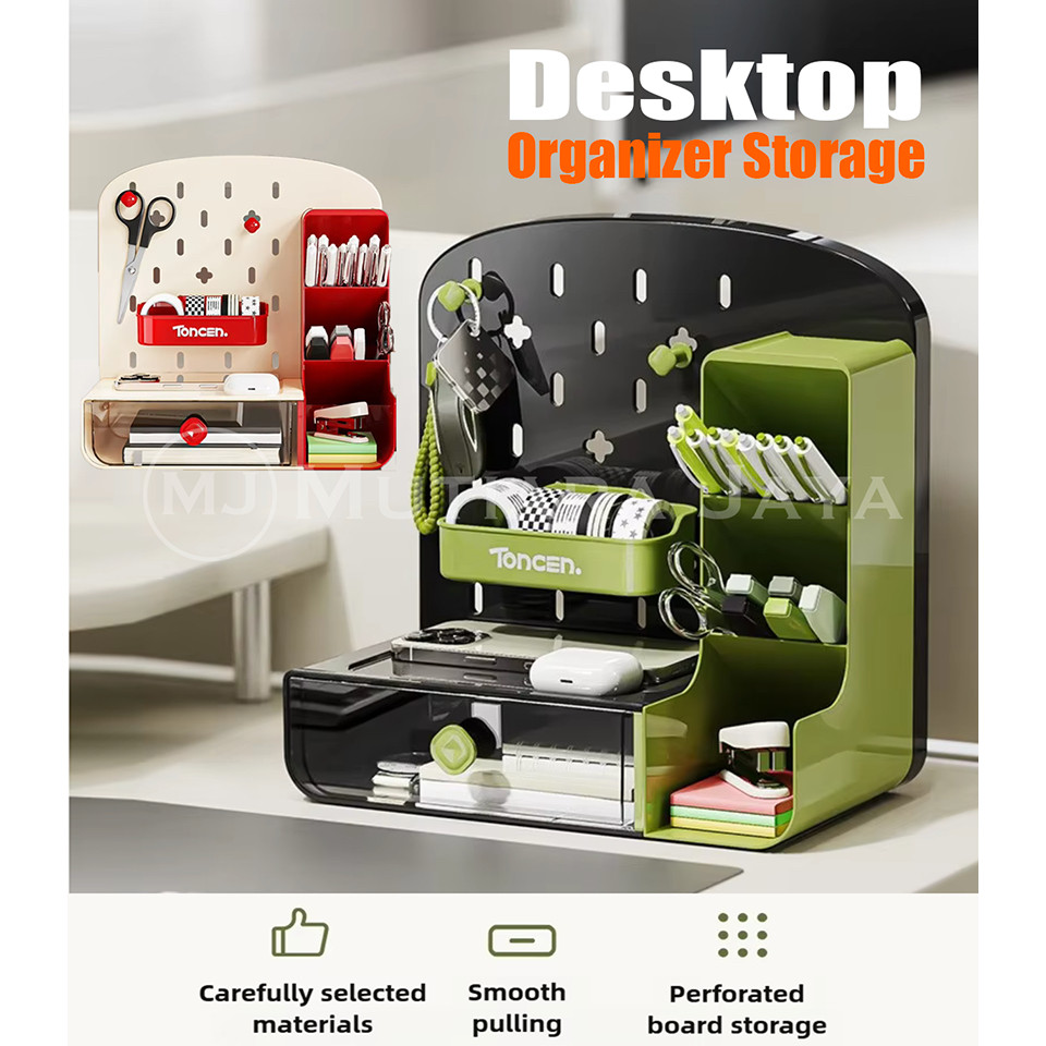 

TONCEN Kotak Tempat Pensil Alat Tulis Kunci ATK Meja Organizer Premium