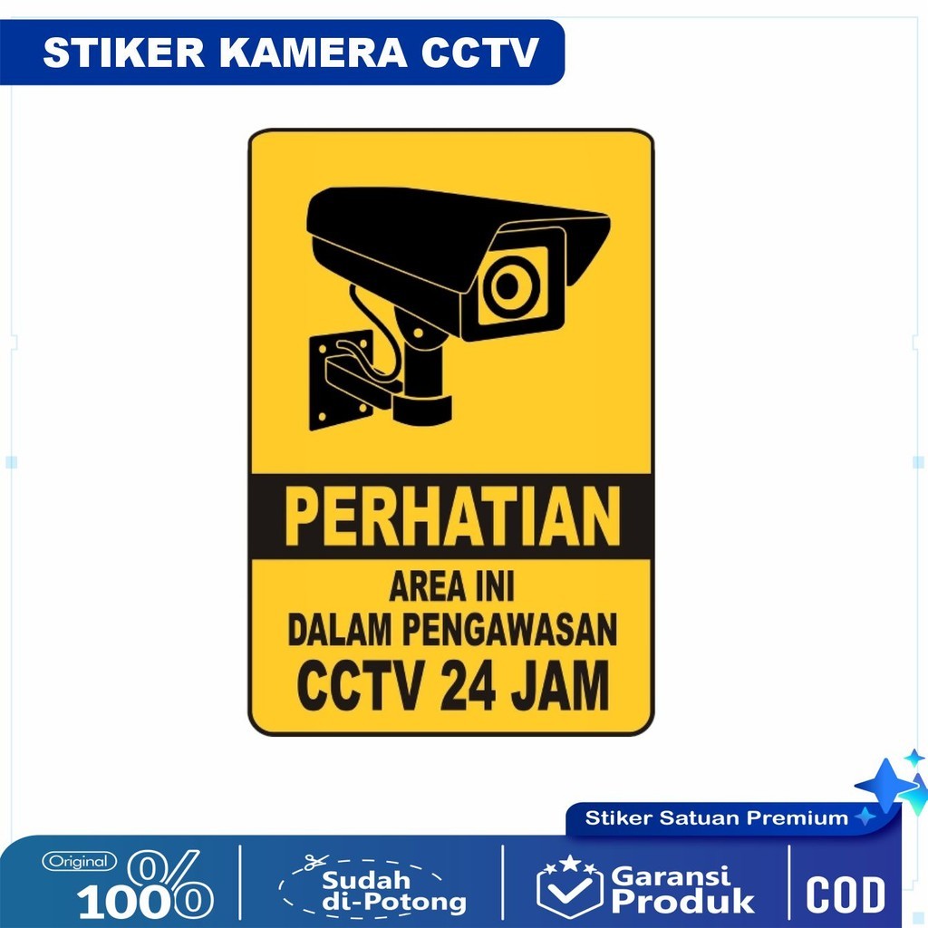 

STIKER, LABEL CCTV 24JAM AWAS ADA CCTV