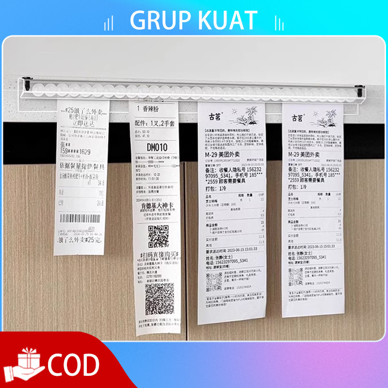 

PVC Receipt Holder 60cm Tahan Lama, Dinding Tidak Perlu Meninju Penjepit Bon Bill