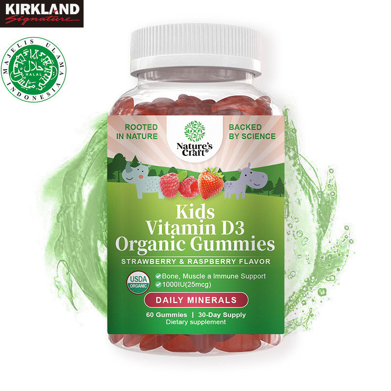 Kids Vitamin D3 Gummies anak 1000IU Vegan Kids Immunity Support Gummies with Vitamin D for Kids