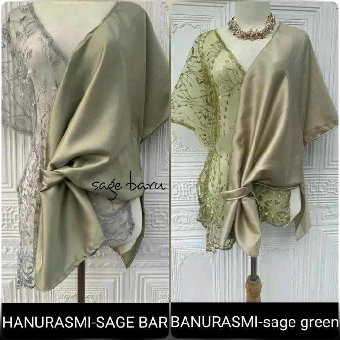 Top Brukat Tile A_R Tille Atasan Outer Kebaya Grey Sage DustyPink