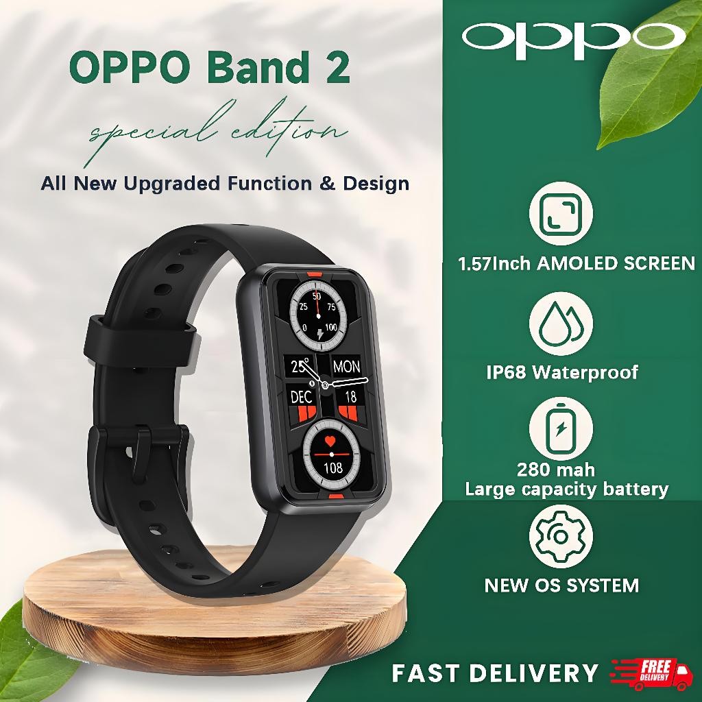 Official OPPO Band 2 Smart Band Bluetooth for IOS & Android Amoled Segel Dan Garansi Resmi Original 