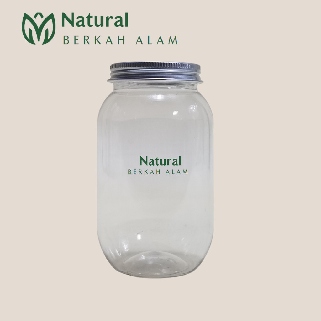 Toples 350 Ml  Bulat Natural Tutup Alumunium / Toples Plastik / Toples / Toples Lebaran / Toples Kec