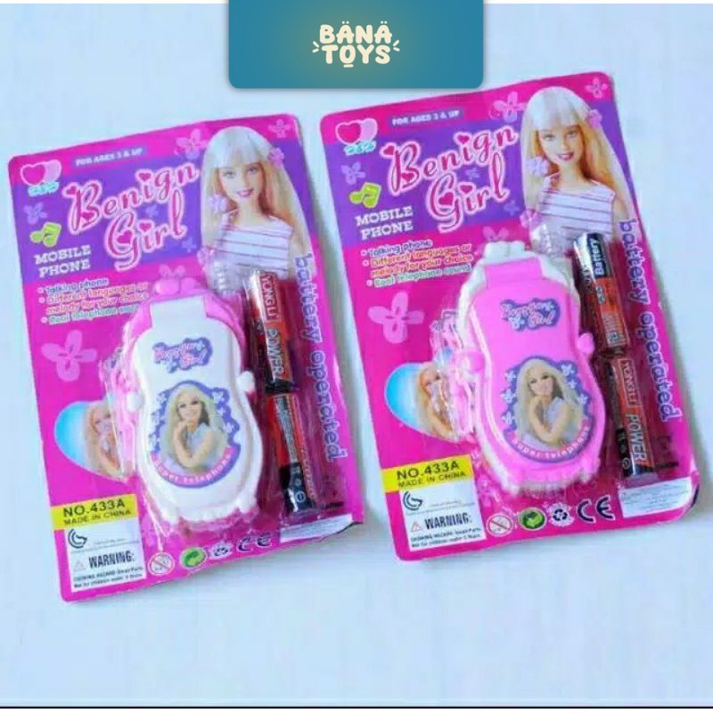 ( Bisa Cod ) Mainan HP/ Mainan Handphone Lipat Barbie Princes Girl // HP Mainan Barbie Free Baterai 