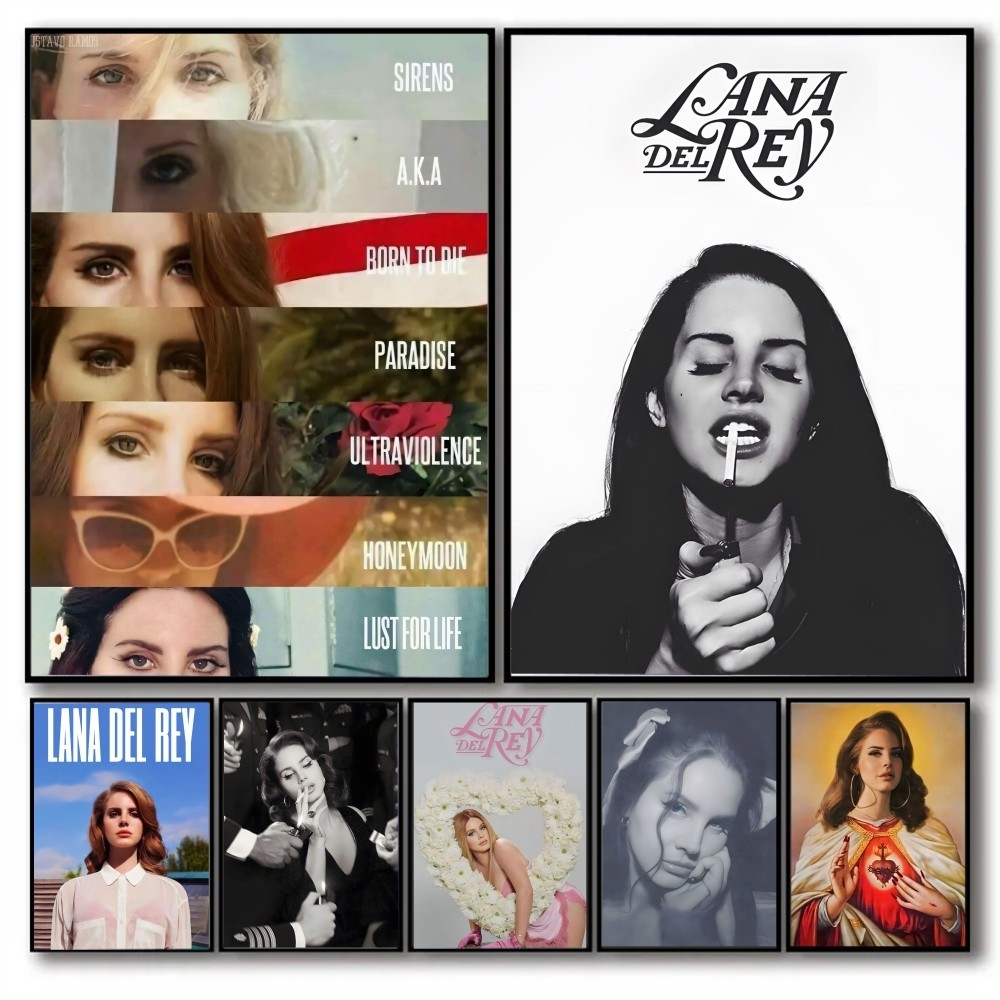 

Lana Del Rey Singer Poster No Framed Poster Kraft Club Bar Paper Vintage Poster Wall Art Painting Bedroom Study Stickers