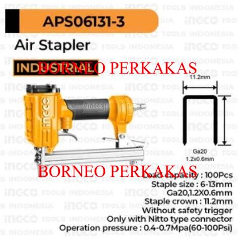 

Air Stapler (6-13mm) INGCO APS06131-3 - Staples Steples Tembak Angin