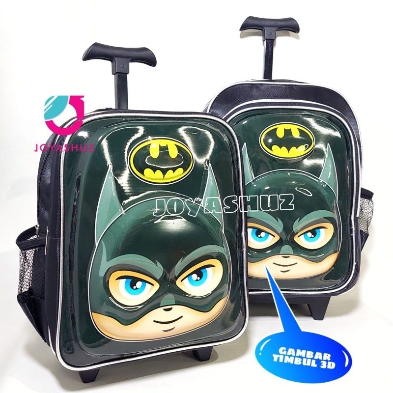 Ori Tas Troli Anak Laki Laki TK SD - Ransel Troli Batman - Tas Roda Anak Laki Laki - Joyahuz