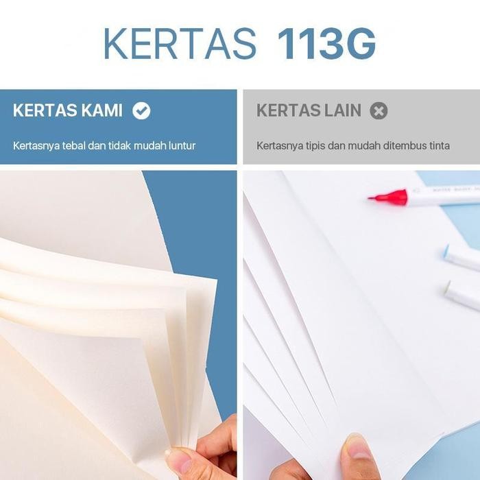 

TERLARIS! [READY] Aimilo Set buku gambar spidol 80 warna Paper Markers - 80 Warna-Hitam+Night sky