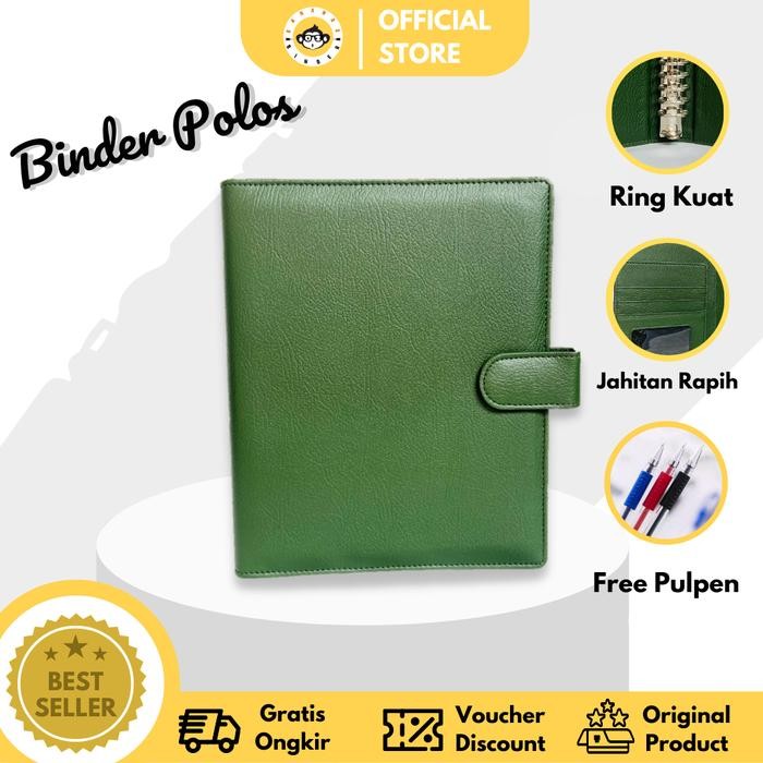

TERLARIS! BINDER POLOS 26 RING ukuran B5 Besar KULIT PREMIUM - hitam