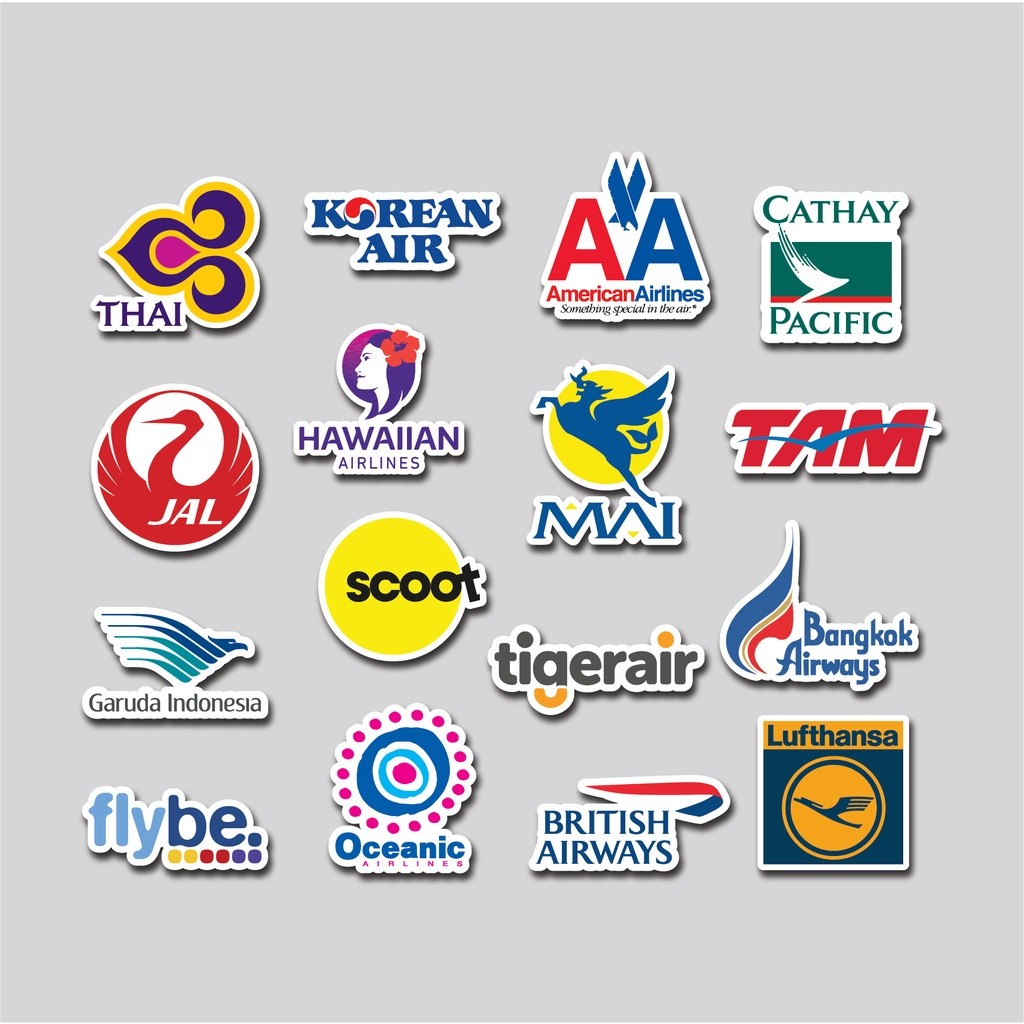 

Sticker Pack Airlines Logo | Stiker Tumbler Laptop | Stiker Koper Helm