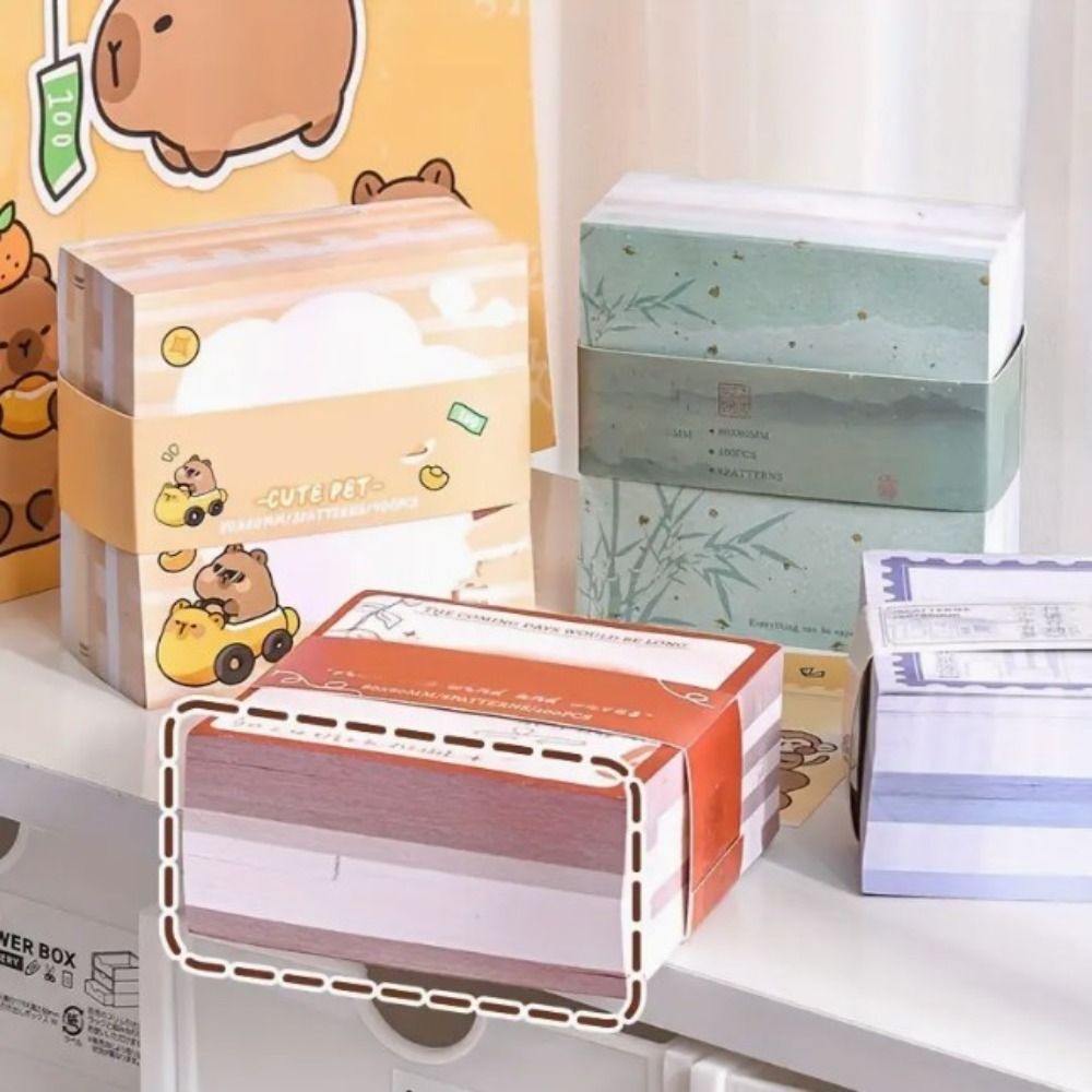 

400 Sheets Writing Pad Cute Capybara Note Paper Non Sticky Square Memo Reminder Paper Kawaii Cartoon Memo Notepad Gift