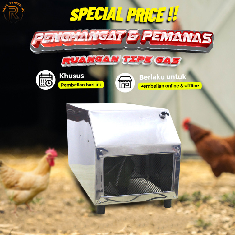 Mesin Penghangat Ruangan kandang ayam - Pemanas Ruangan Otomatis Tipe Gas Lpg CO