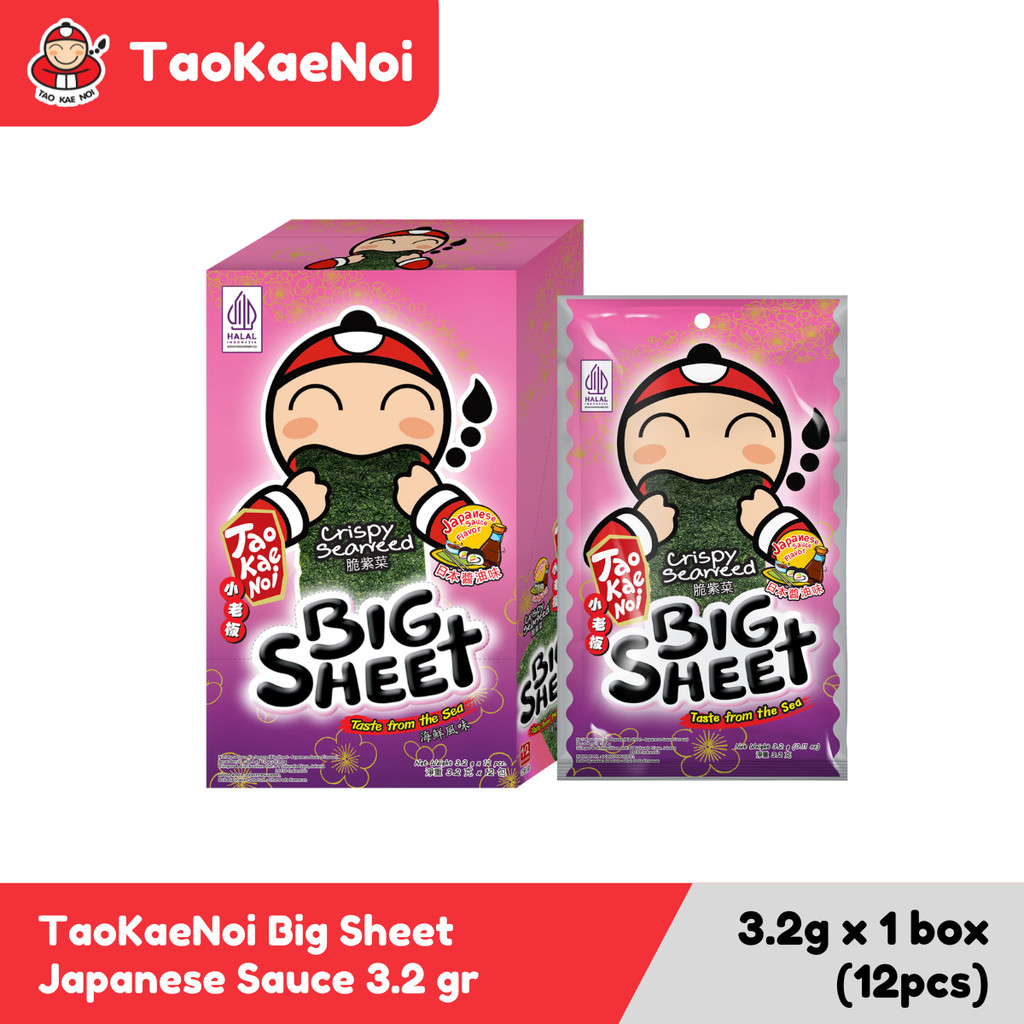 

TaoKaeNoi Rumput Laut Big Sheet Seaweed Japanese Sauce 12 x 3.2 gr (box)