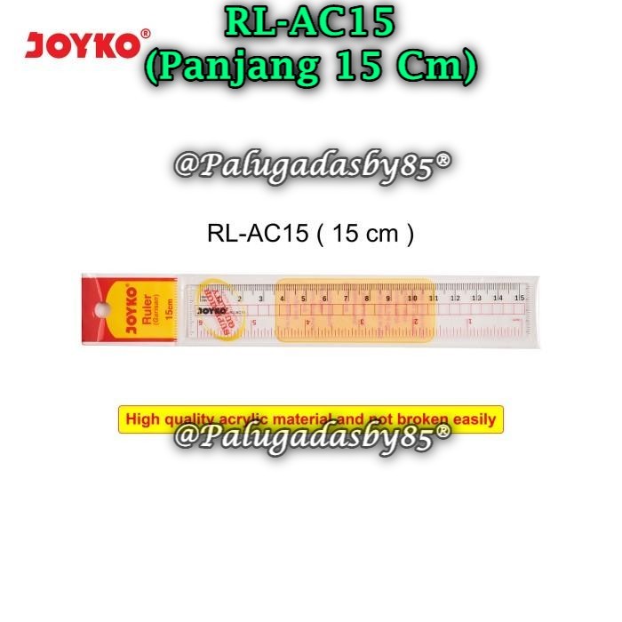 

(1 Biji) GROSIR Penggaris Acrylic JOYKO RL-AC15 / Acrylic Ruler Penggaris Akrilik RL-AC15 (1 Biji)